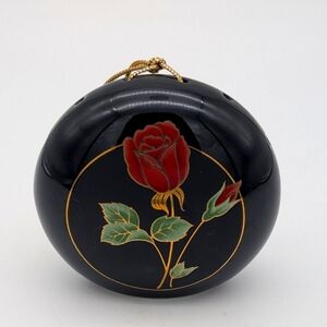 Rare Vintage Otagiri Japan Crimson Rose Hanging Ceramic Scent Diffuser